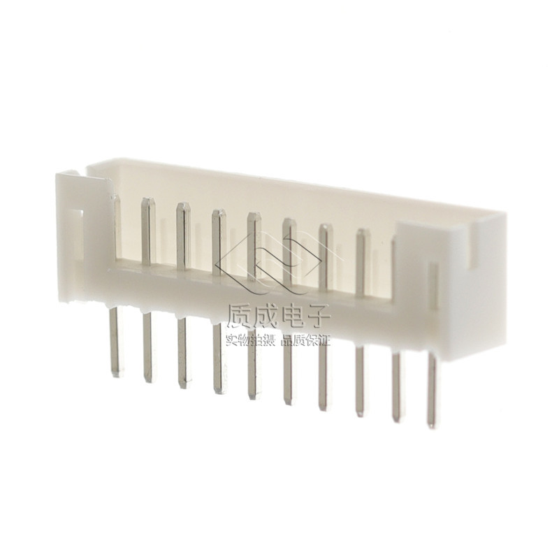2.0间距插件针座连接器 2.0mm-10A立式直针 PH2.0白色条形接插件