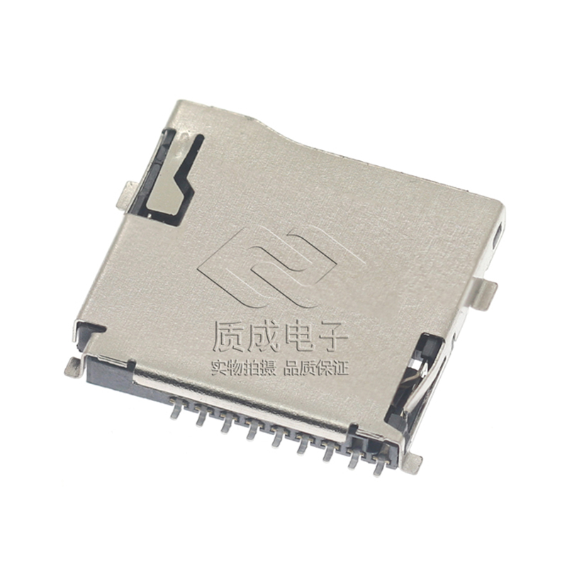 TF外焊式自弹 MICRO内存SD卡座记忆卡槽9PIN 耐高温不锈钢外壳