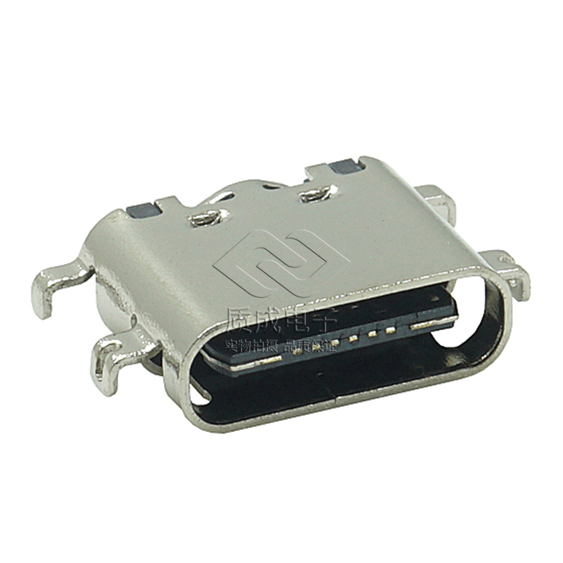 TYPE-C母座接口16PIN沉板1.6镀金1U 充电母座USB连接器